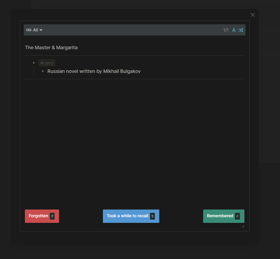 Logseq flashcard feature can be useful for personal knowledge management for learning