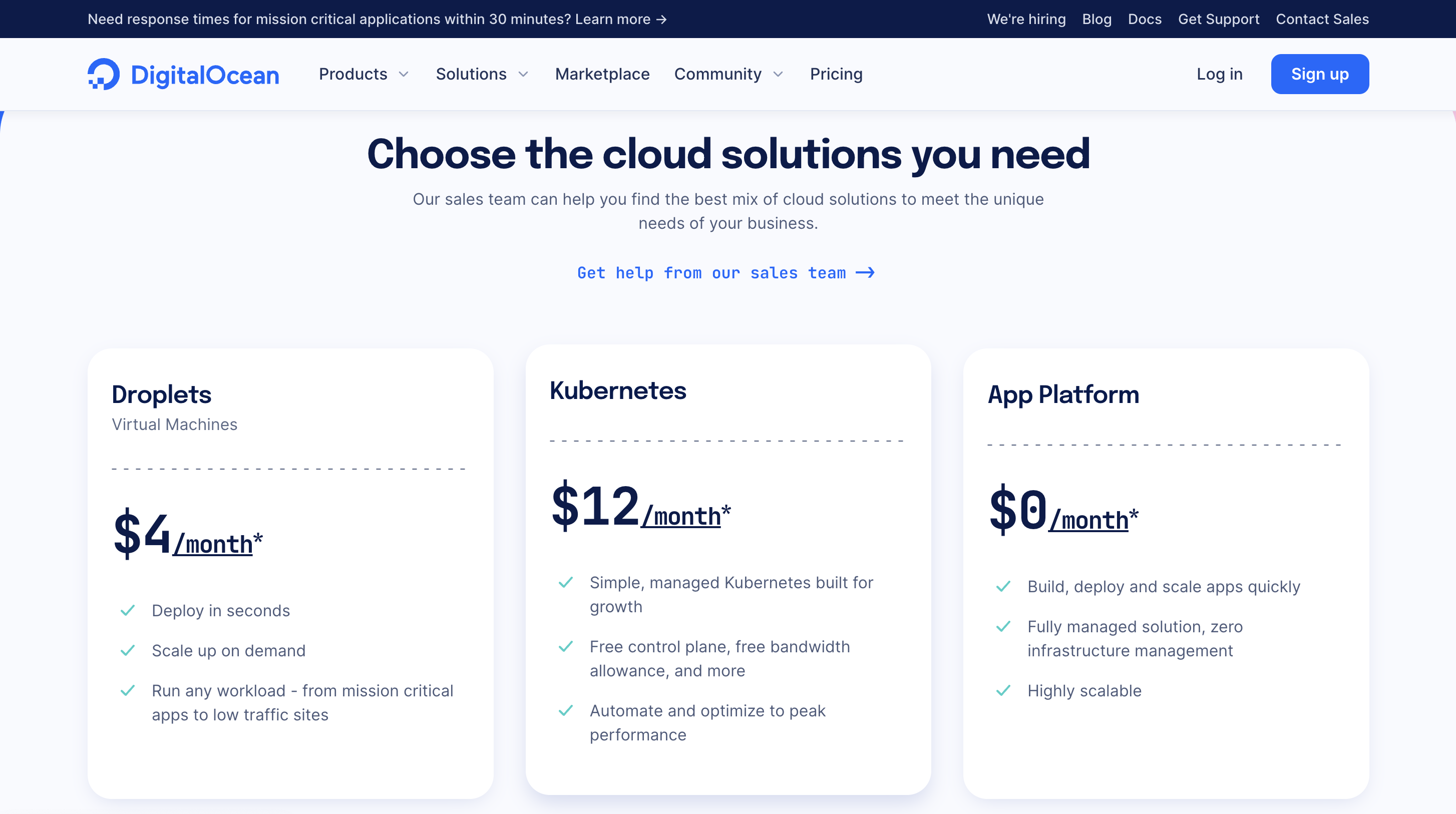 Prezzi di DigitalOcean