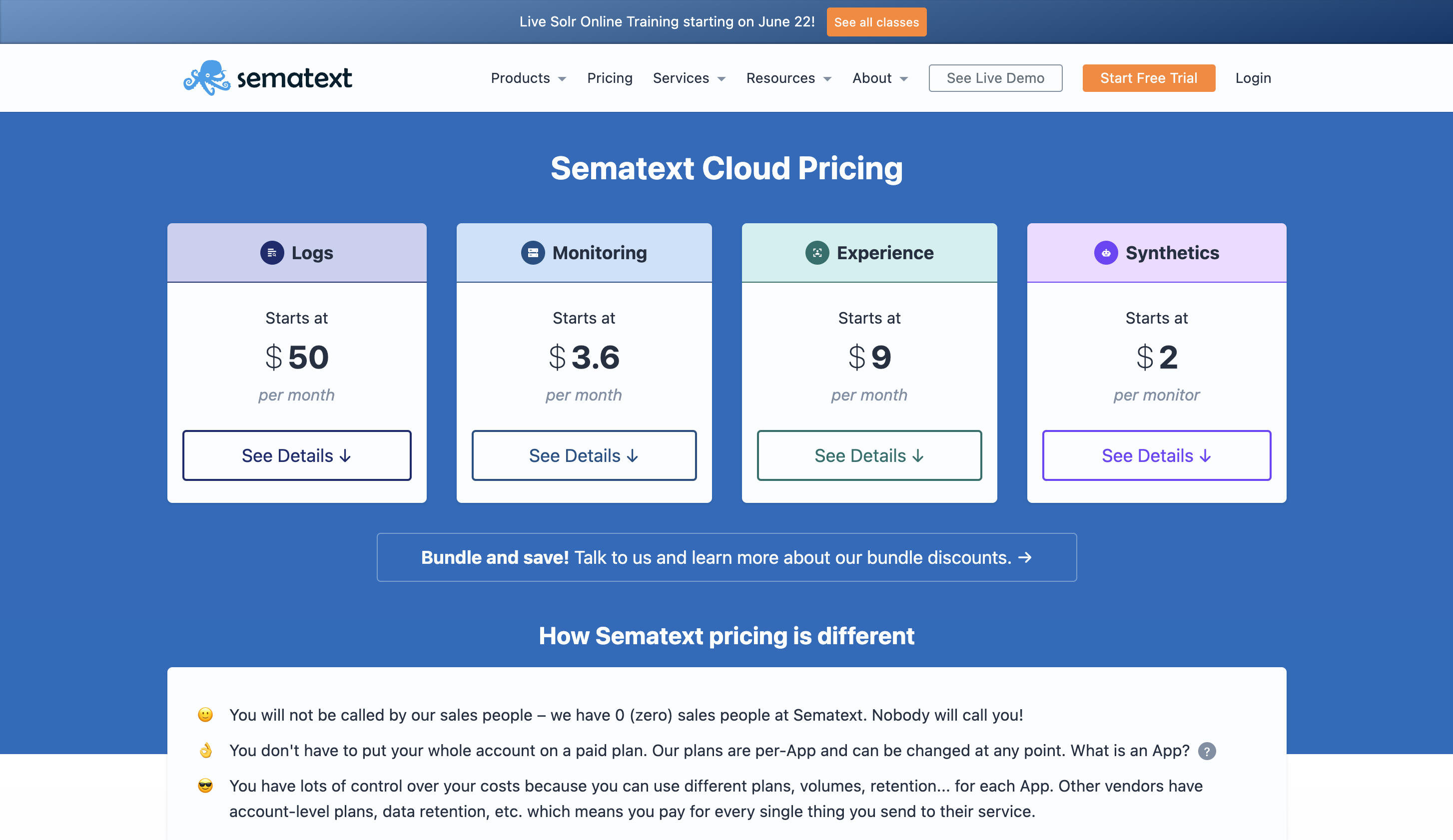 Prezos de Sematext