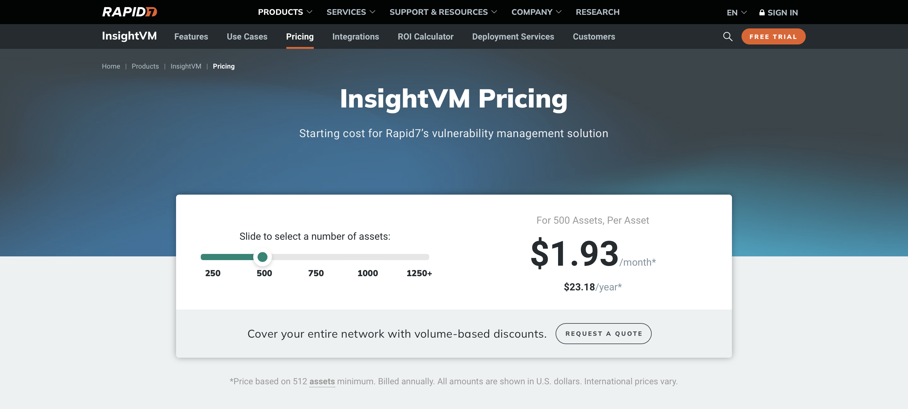 Rapid7 InsightVM Pricing