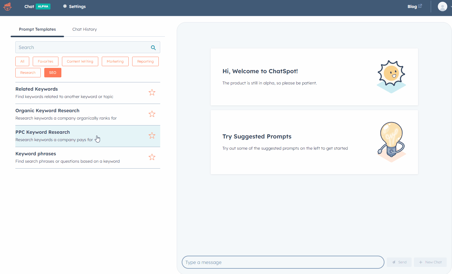 chatspot hvetja til leitarorðarannsókna