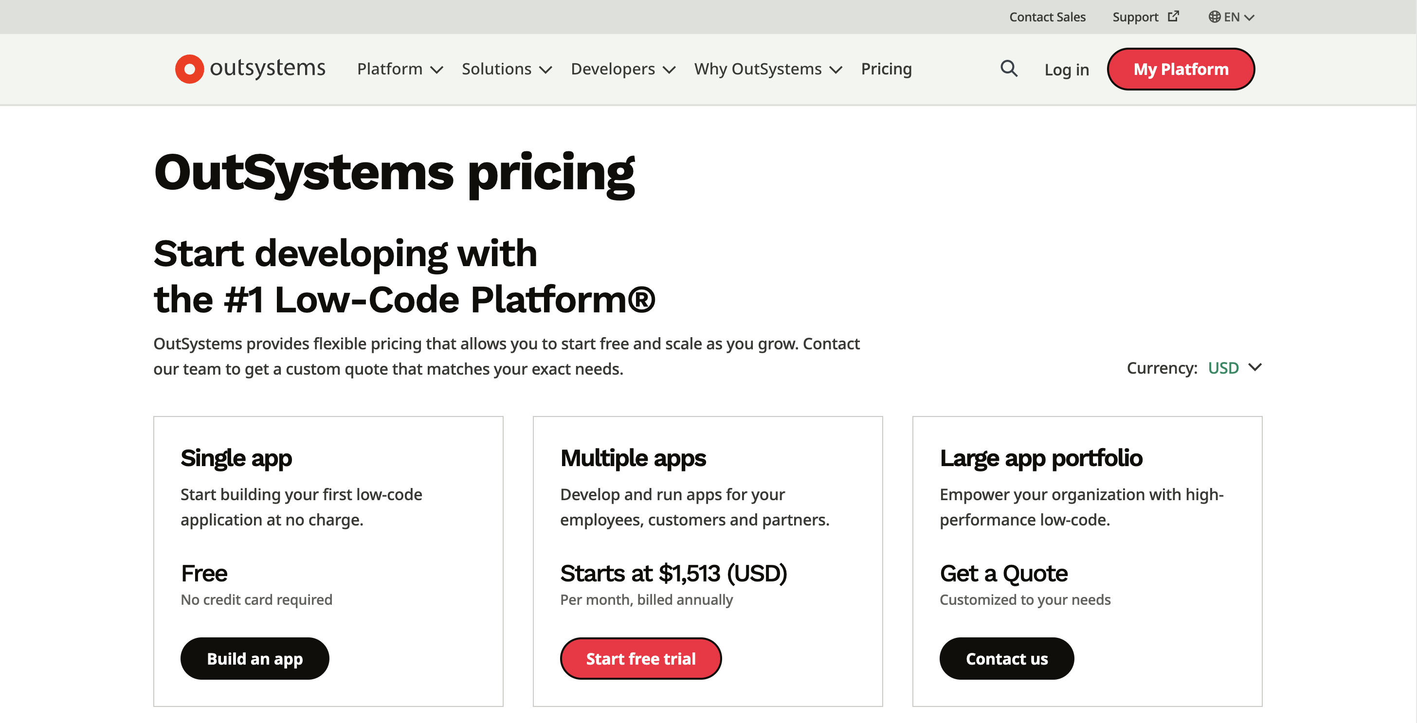 OutSystems Pricing