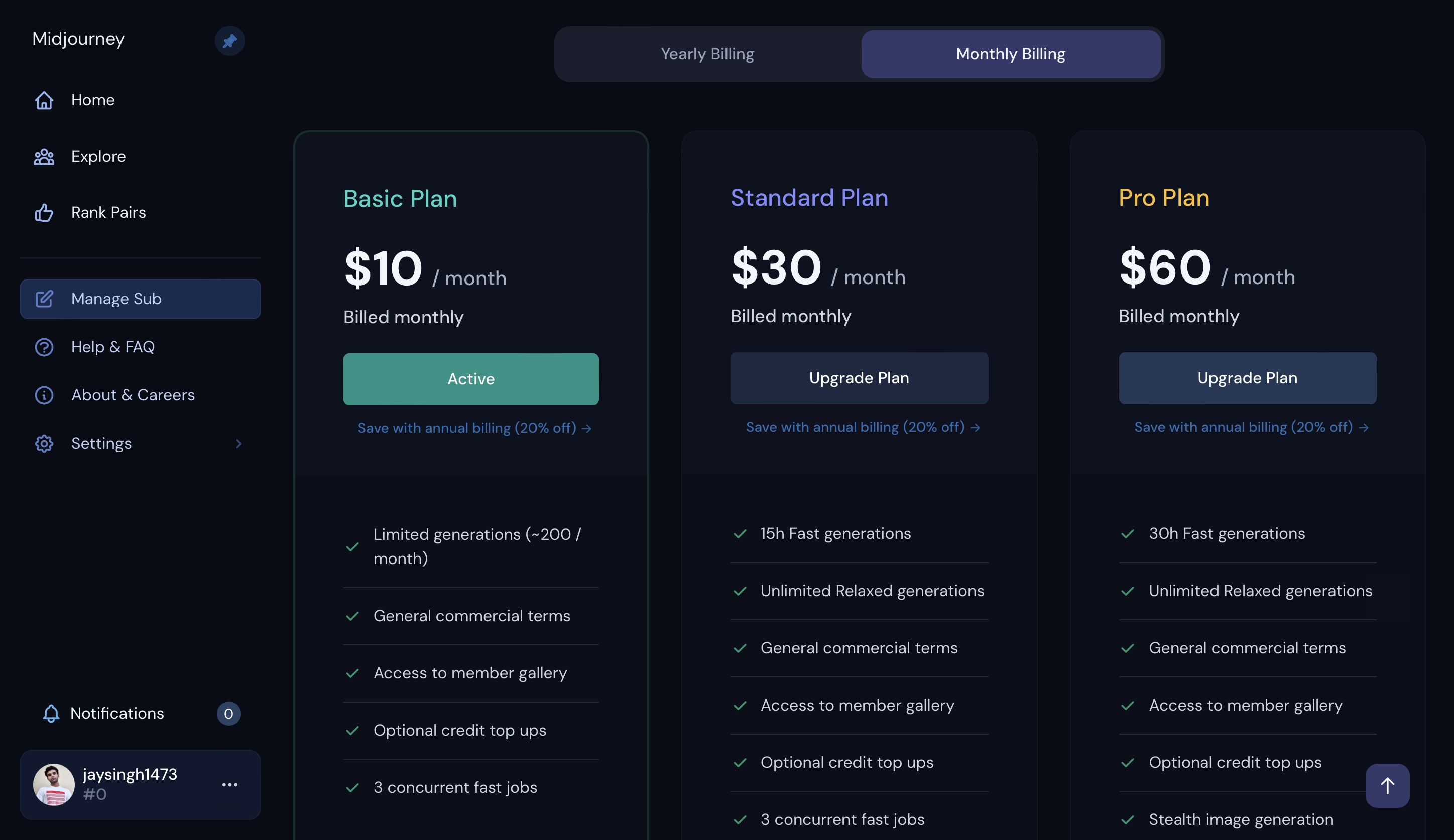 Midjourney Pricing