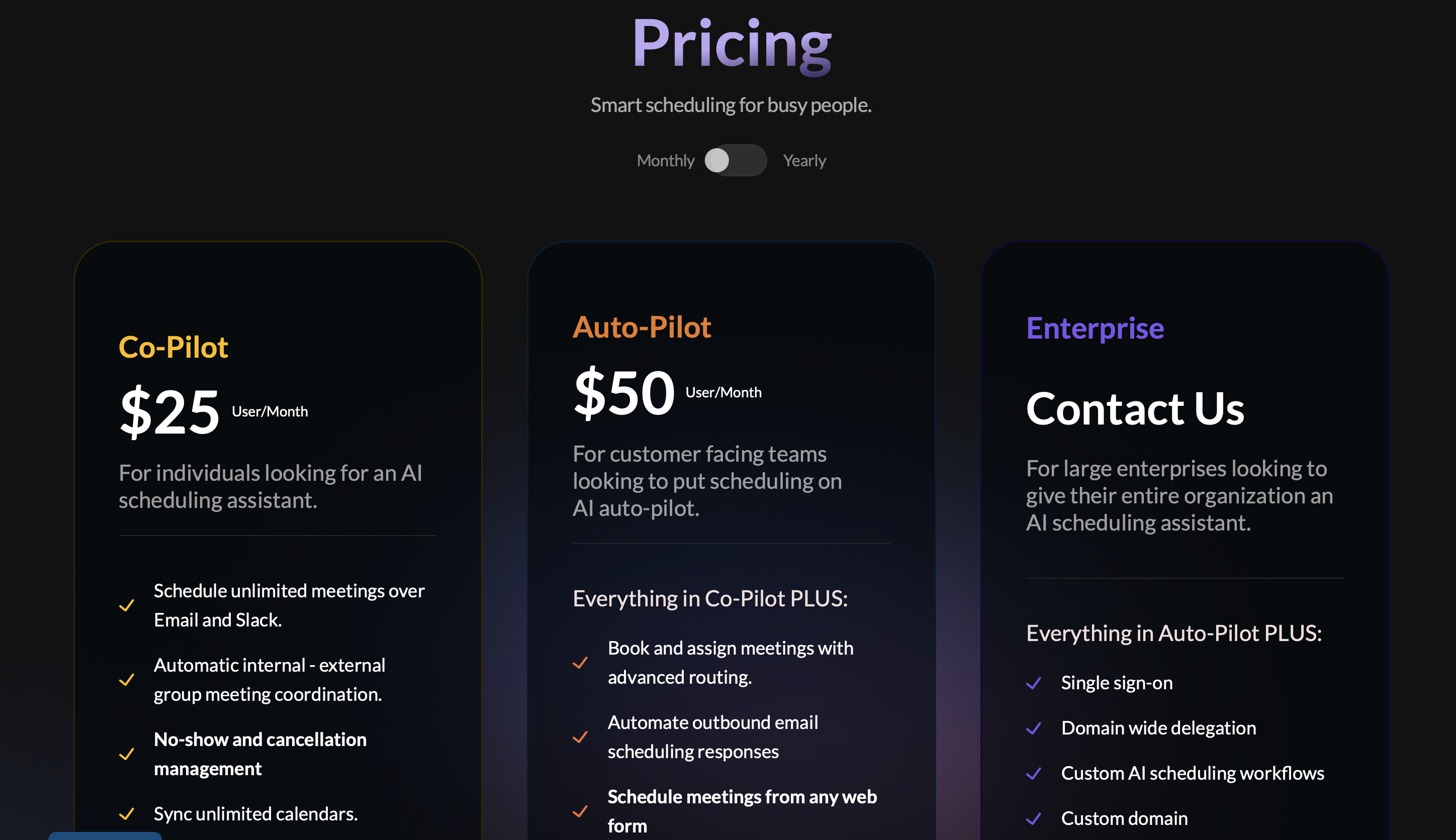 Scheduler AI Pricing