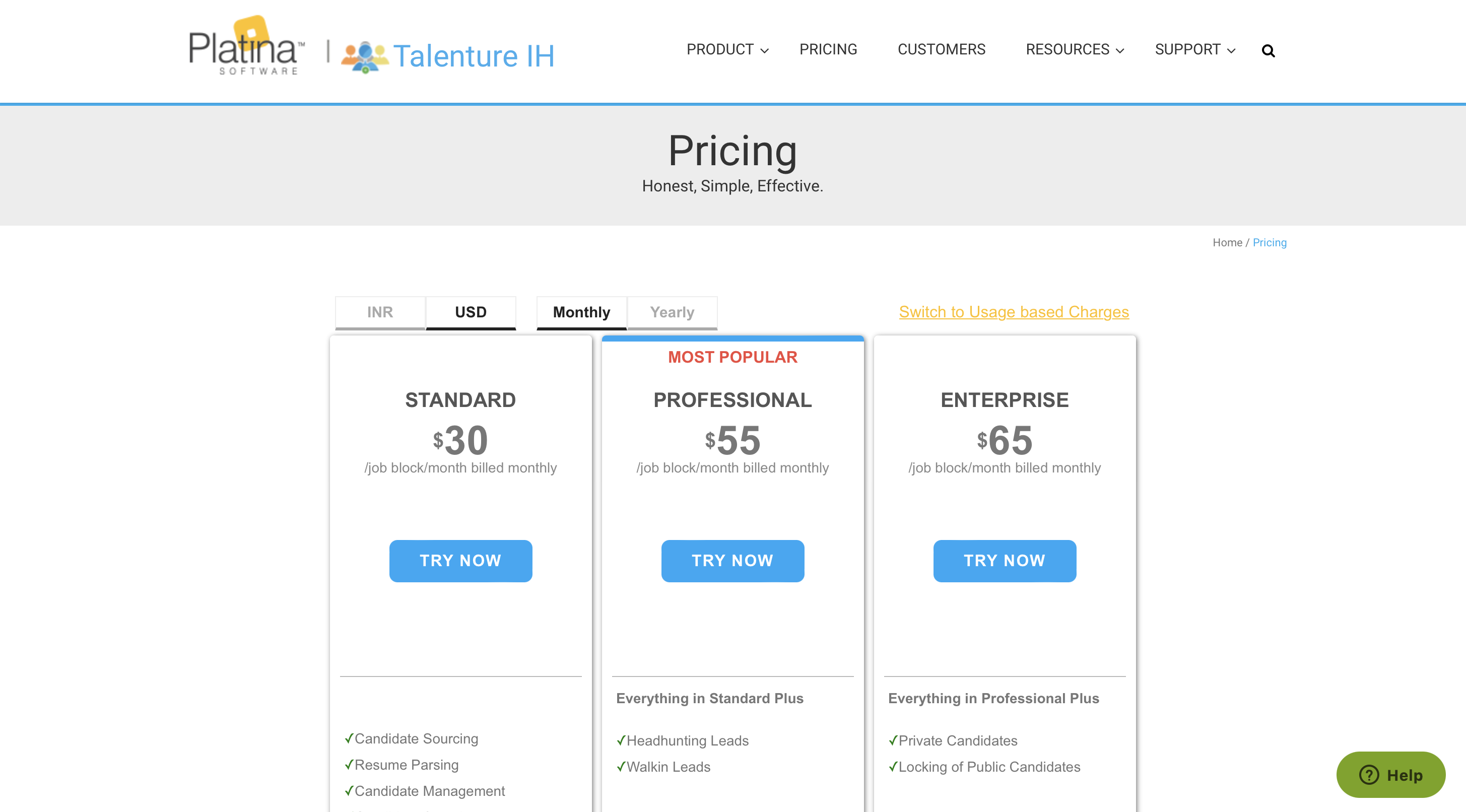 Talenture IH Pricing
