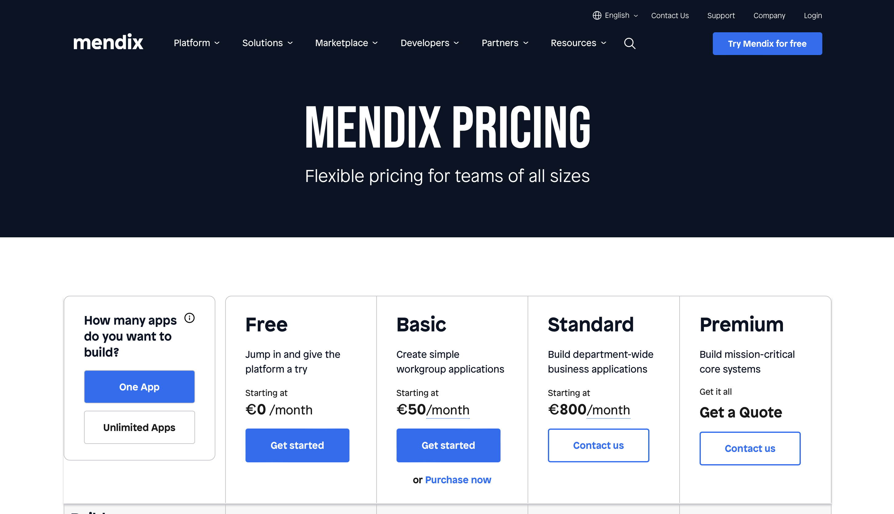 Mendix Pricing