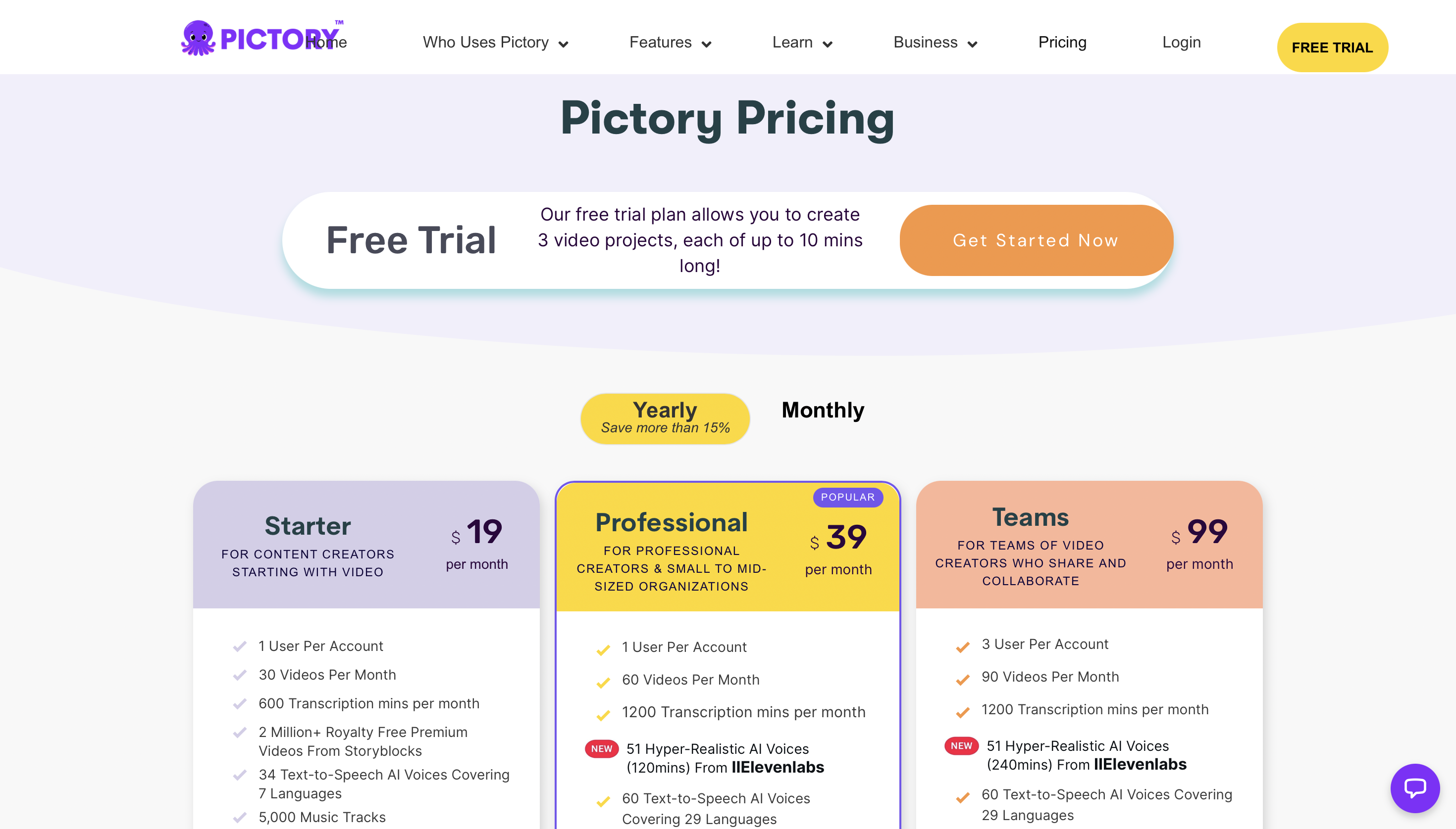 Pictory Pricing