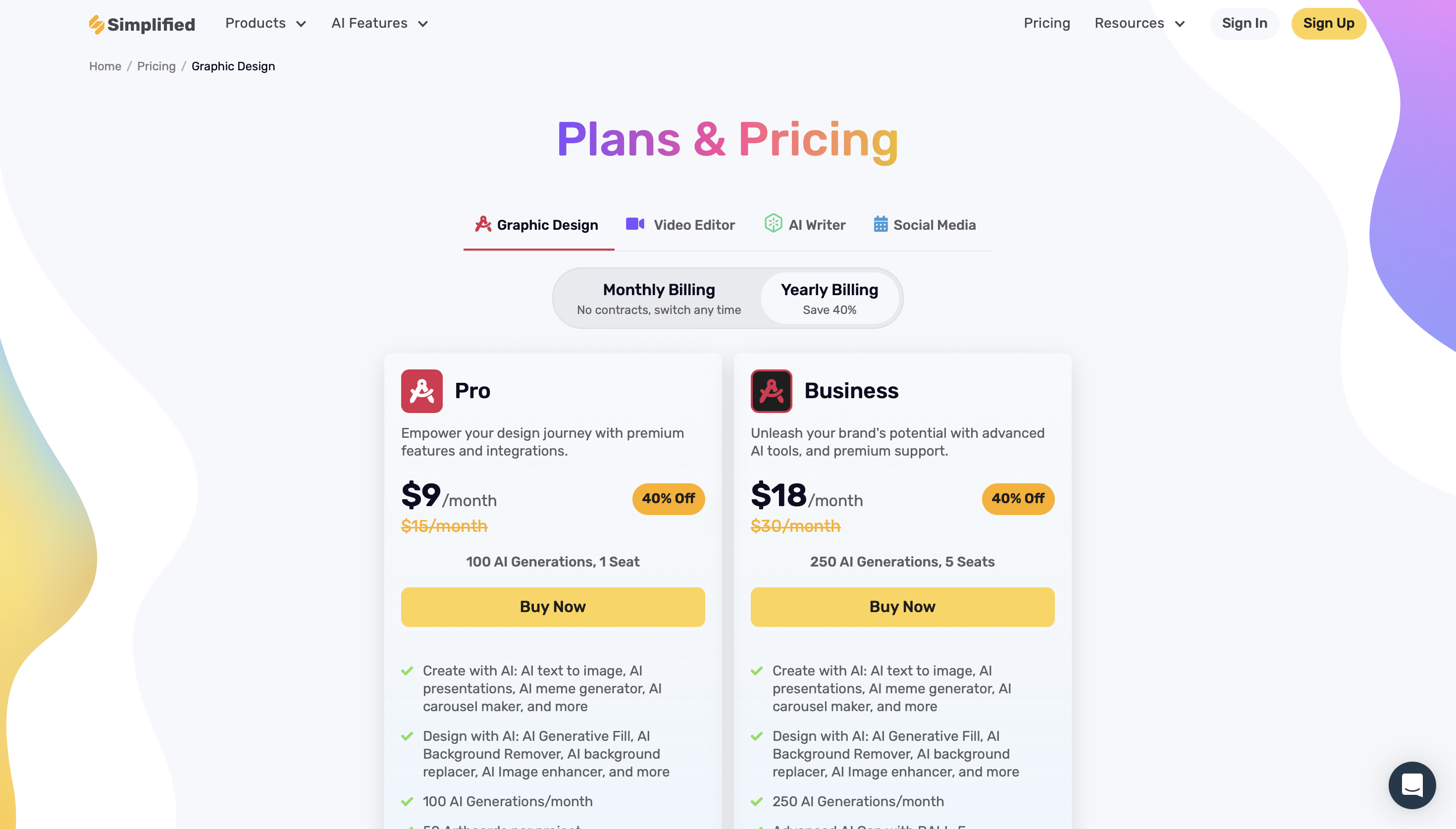 Simplified Pricing