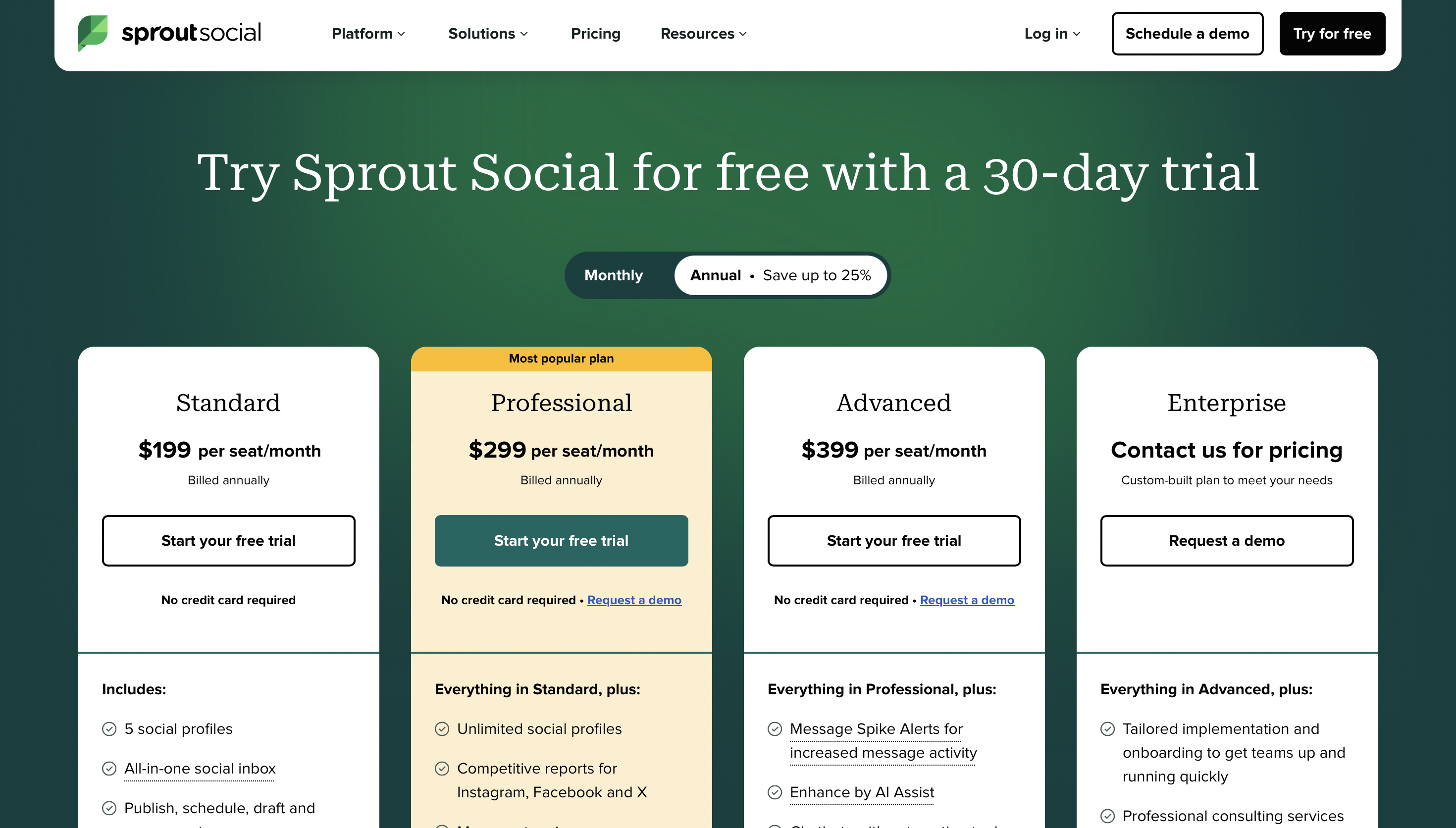 Sprout Social Pricing